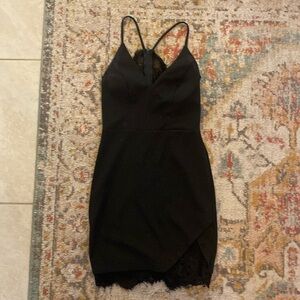 Black, lacy, mini dress